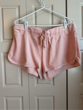 H&M Pink Velour shorts Large